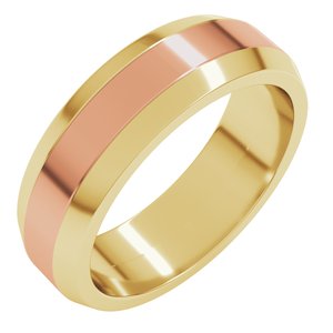 14K Yellow Or White Or Rose Gold Beveled-Edge Flat Band