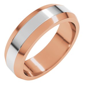 14K Yellow Or White Or Rose Gold Beveled-Edge Flat Band