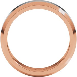 14K Yellow Or White Or Rose Gold Beveled-Edge Flat Band
