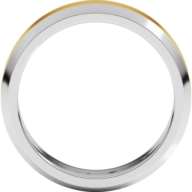 14K White/Yellow Or Yellow/White Gold Standard Beveled Edge Flat Band