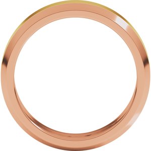 14K Yellow Or White Or Rose Gold Beveled-Edge Flat Band