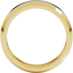 14K Yellow/White Gold  6 Mm Beveled Edge Band Size 8
