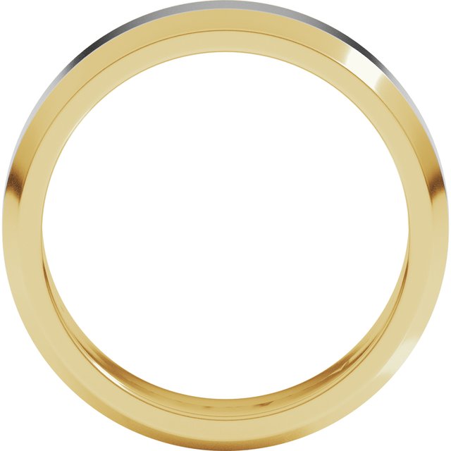 14K White/Yellow Or Yellow/White Gold Standard Beveled Edge Flat Band