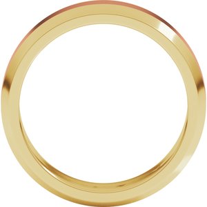 14K Yellow Or White Or Rose Gold Beveled-Edge Flat Band