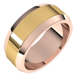 14K Yellow Or White Or Rose Gold Beveled-Edge Flat Band