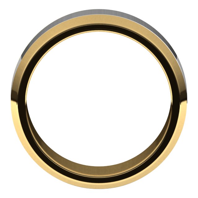14K White/Yellow Or Yellow/White Gold Standard Beveled Edge Flat Band