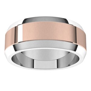 14K Yellow Or White Or Rose Gold Beveled-Edge Flat Band
