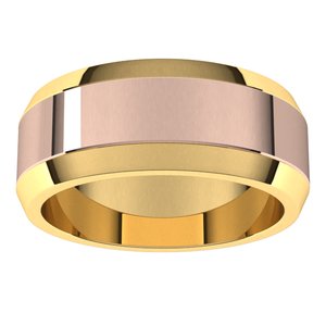 14K Yellow Or White Or Rose Gold Beveled-Edge Flat Band