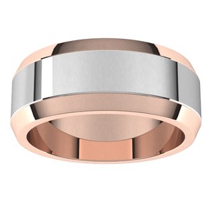 14K Yellow Or White Or Rose Gold Beveled-Edge Flat Band