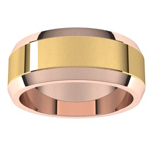 14K Yellow Or White Or Rose Gold Beveled-Edge Flat Band