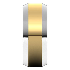 14K Yellow Or White Or Rose Gold Beveled-Edge Flat Band