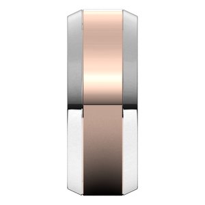 14K Yellow Or White Or Rose Gold Beveled-Edge Flat Band