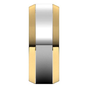 14K Yellow Or White Or Rose Gold Beveled-Edge Flat Band