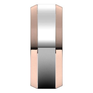 14K Yellow Or White Or Rose Gold Beveled-Edge Flat Band