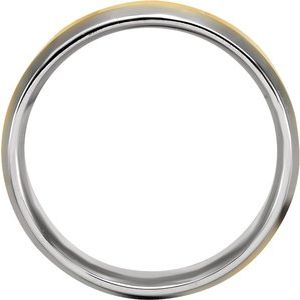14k Yellow Or White Or Rose Gold Beveled-Edge Inlay Comfort-Fit Flat Band