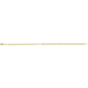 14K Yellow Gold Natural Diamond Round 4 Mm 8.97 X 5 Mm 7 In I1, G-H Polished 1/5 Ct Natural Diamond Link Bracelet