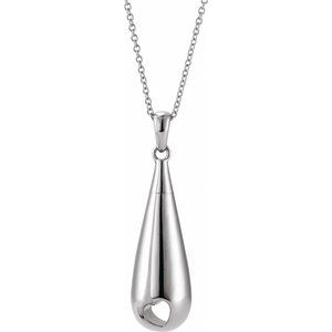 10K White Gold Without Box Polished Tear Of Love Ash Holder Necklace