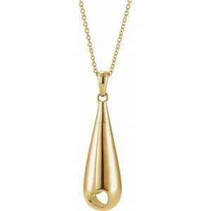 10K Yellow Gold Without Box Polished Tear Of Love Ash Holder Necklace