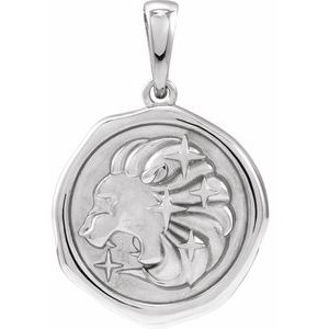 Sterling Silver Lion 22.95 X 15.3 Mm Polished Lion Spirit Animal Pendant