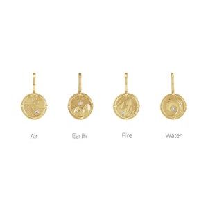 14K Yellow Gold Round 1.5 Mm G-H I1 .015 Ct Natural Diamond Fire Element Pendant
