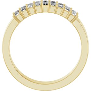 14K Yellow Gold Straight Baguette 4 X 1.5 Mm Polished 1/2 Ctw Natural Diamond Anniversary Band Size 7