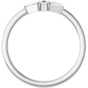 14K White Gold Natural Diamond Marquise 3.5 X 2 Mm Natural Diamond Polished 1/6 Ctw Natural Diamond Stackable Ring Size 7