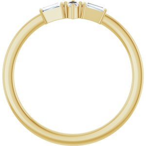 14K Yellow Gold Natural Diamond Marquise 3.5 X 2 Mm Natural Diamond Polished 1/6 Ctw Natural Diamond Stackable Ring Size 7