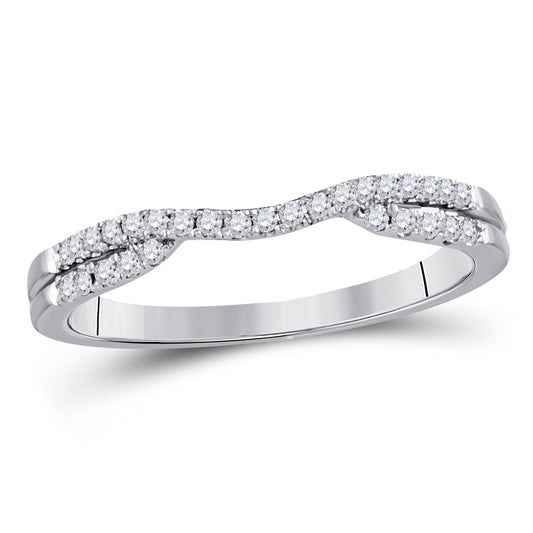 14K Yellow Or White Gold  Womens Round Diamond Contour Wrap Ring Guard Enhancer 1/6 Cttw, Womens Size: 5-10