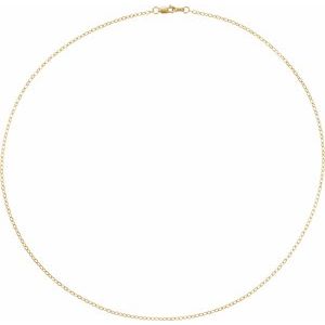 14K Yellow Gold Flat Cable Chain, Length: 18 In, Width: 1.8 Mm
