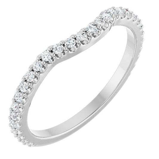 Platinum Round 1.3 Mm Polished 1/4 Ctw Lab Grown Diamond Contour Band, Size 7