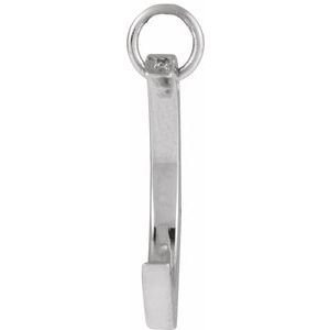 14K White Gold Round 1.3 Mm G-H I1 .01 Ct Natural Diamond Crescent Moon Pendant