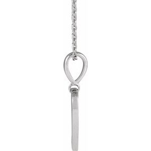14K White Gold Round 1.3Mm G-H I1 .01 Ct Natural Diamond Heart Necklace, Length: 18 In