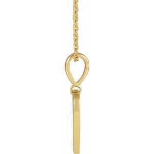 14K Yellow Gold Round 1.3Mm G-H I1 .01 Ct Natural Diamond Heart Necklace, Length: 18 In