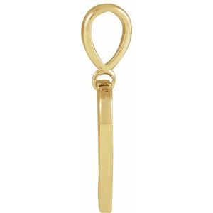 14K Yellow Gold Round 1.3Mm G-H I1 .01 Ct Natural Diamond Heart Pendant