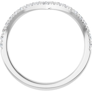 14K White Gold Natural Diamond Round 1.5 Mm Polished 1/4 Ctw Natural Diamond Contour Band Size 7