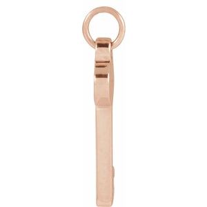 14K Rose Gold Round 1Mm G-H I1 Natural Diamond Key Pendant