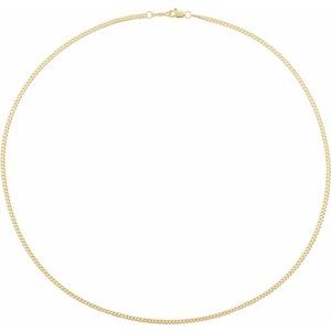 14K Yellow Gold-Filled Lobster Clasp Curb Chain, Length: 18 In, Width: 2.25 Mm