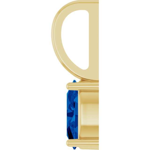 14K Yellow Gold Oval Polished Lab-Grown Gemstone Solitaire Charm/Pendant