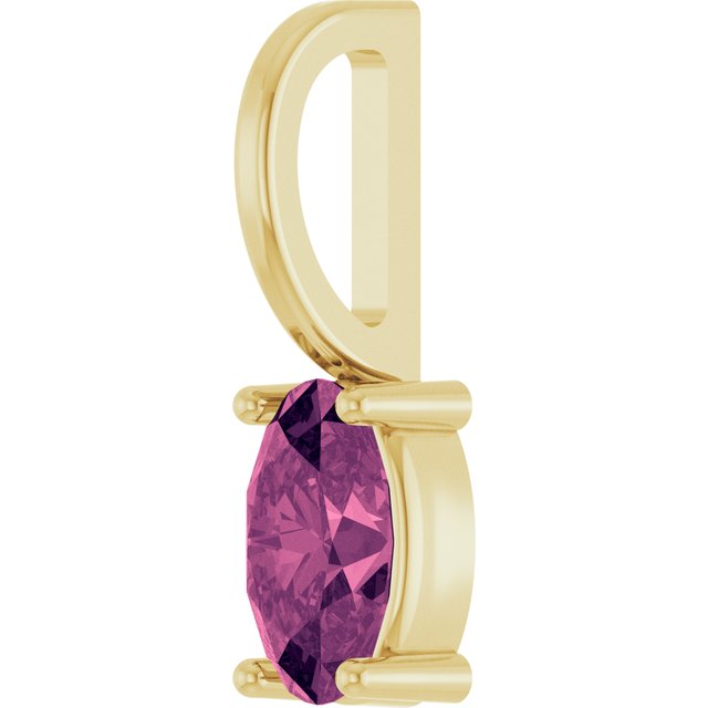 14K Yellow Gold Oval Polished Natural Gemstone Solitaire Charm/Pendant