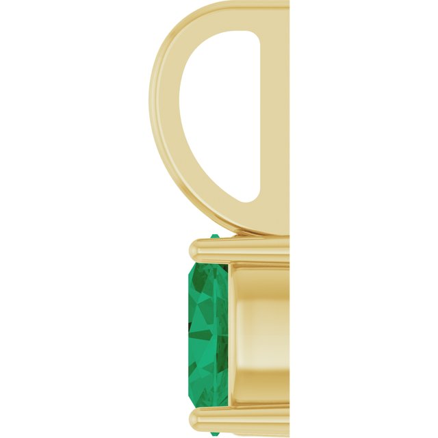 14K Yellow Gold Oval Polished Lab-Grown Gemstone Solitaire Charm/Pendant