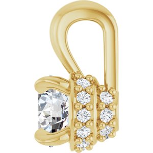 14K Yellow Gold Round 4Mm G-H I1 1/4 Ctw Natural Diamond Hidden Halo Pendant