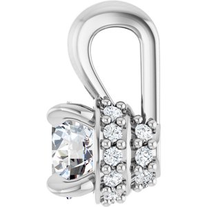 14K White Gold Round 4Mm G-H I1 1/4 Ctw Natural Diamond Hidden Halo Pendant