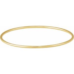 14K Yellow Gold 2 Mm 7 1/2 In Polished Bangle Bracelet