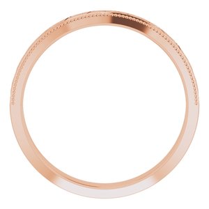 14K Yellow Or White Or Rose Gold Or Platinum Milgrain Geometric Band