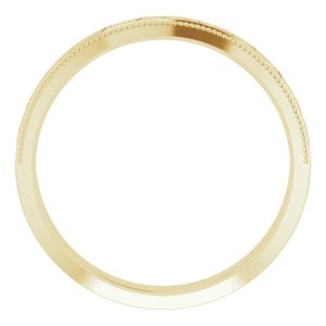 18K Yellow Or White Gold Milgrain Geometric Band