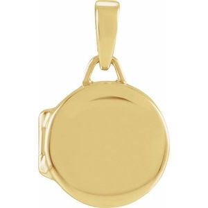 14K Yellow Gold 19.3 X 12 Mm Polished Round Metal Locket