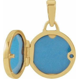 14K Yellow Gold 19.3 X 12 Mm Polished Round Metal Locket