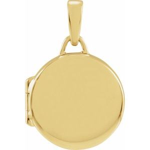 14K Yellow Gold 21.6 X 14.4 Mm Polished Round Metal Locket
