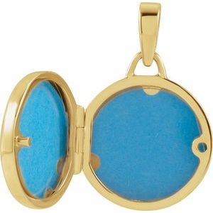 14K Yellow Gold 21.6 X 14.4 Mm Polished Round Metal Locket