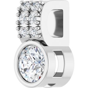 14K White Gold Round 4Mm G-H Si1-Si2 1/4 Ctw Lab-Grown Diamond Pendant